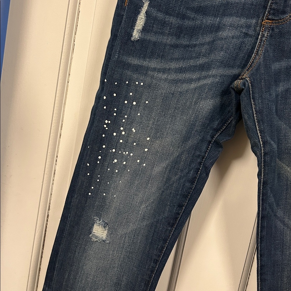 Banana Republic Splatter Paint Jeans with Ankle Zippers. Excellent Condition. - Picture 3 of 7